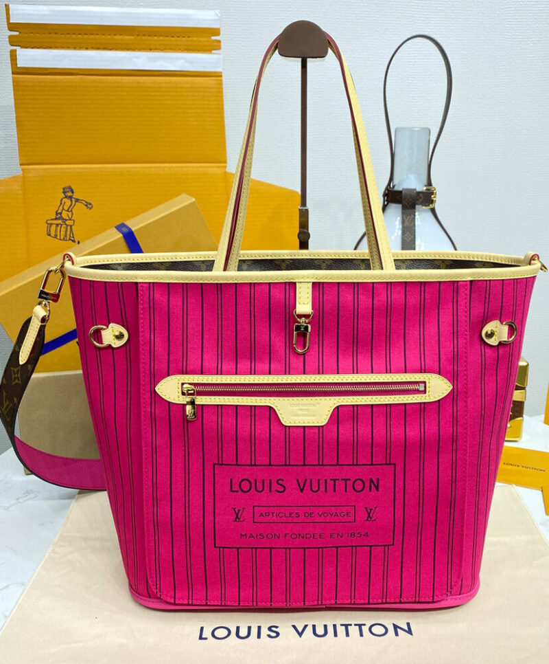 Louis Vuitton Neverfull Bandouliere Inside Out MM M12257 Peachblow